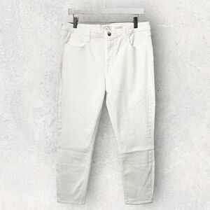 NWT Jen7 for 7 For All Mankind White Jeans Cropped Skinny Size 14